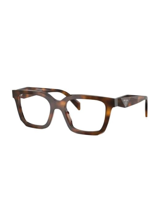 Prada Brown Geometric-Frame Glasses