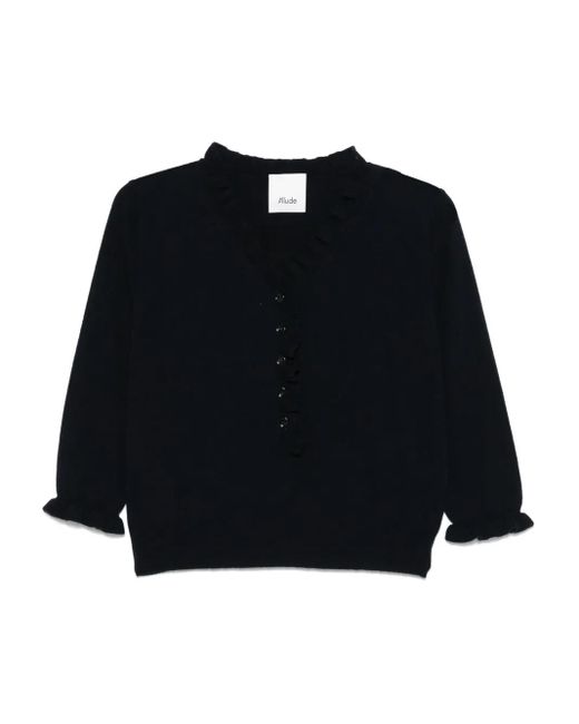 Allude Black Cardigan Mit V-Ausschnitt