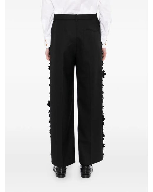 JNBY Black Ruffled-Edge Trousers
