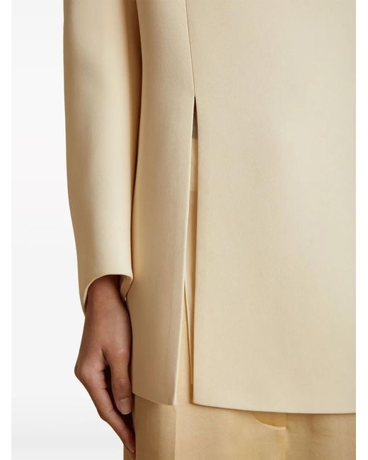 Khaite Natural The Mahni Slit-Detail Blouse