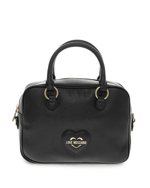 Love Moschino Black Logo-Plaque Cross Body Bag