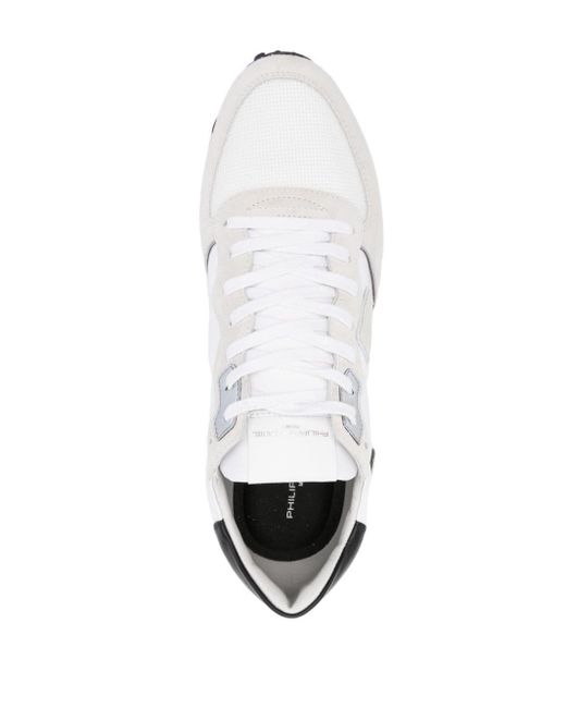 Philippe Model White Panelled Lace-Up Sneakers for men