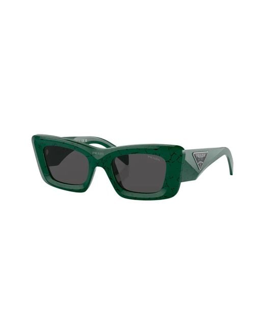 Prada Green Square-Frame Sunglasses