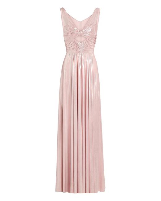 Giambattista Valli Pink V-Neck Cut-Out Maxi Dress