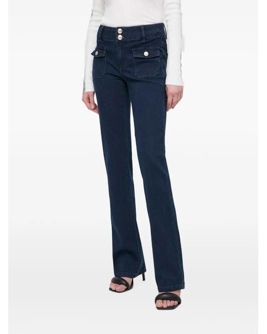 Morgan Blue Button Jeans