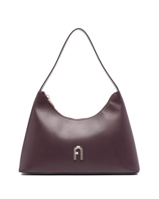 Furla Purple Diamante Logo-plaque Leather Tote Bag