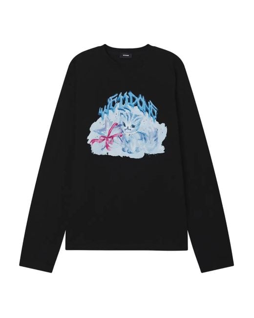 we11done Black Graphic Long-Sleeve T-Shirt