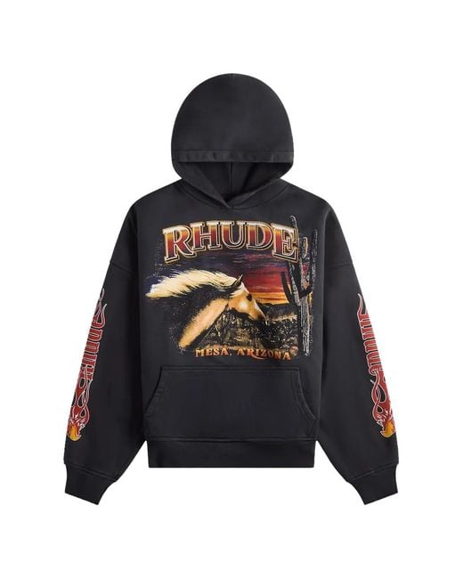 Rhude Black Mesa Stallion Hoodie for men