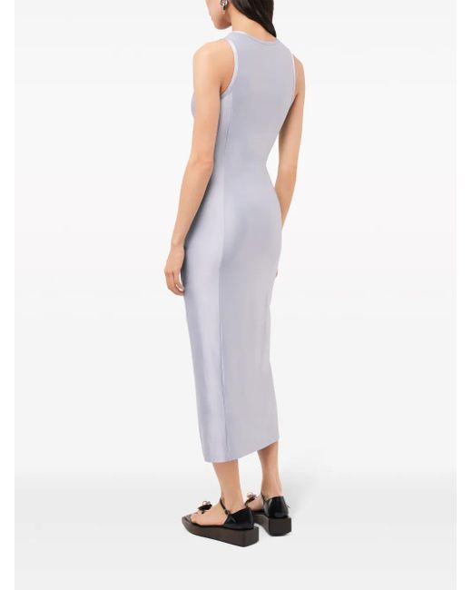 Rabanne Purple Stud-Detailed Sleeveless Midi Dress