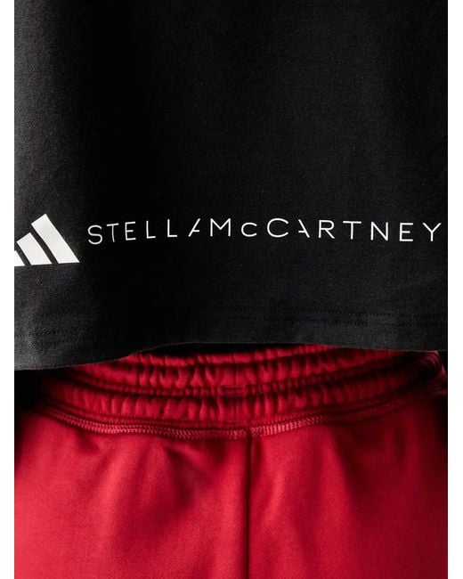 Adidas By Stella McCartney Red Wrap-Style Cropped Hoodie