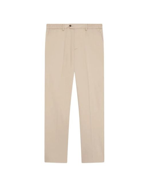 Lardini Natural Flat-Front Elasticated-Sides Trousers for men