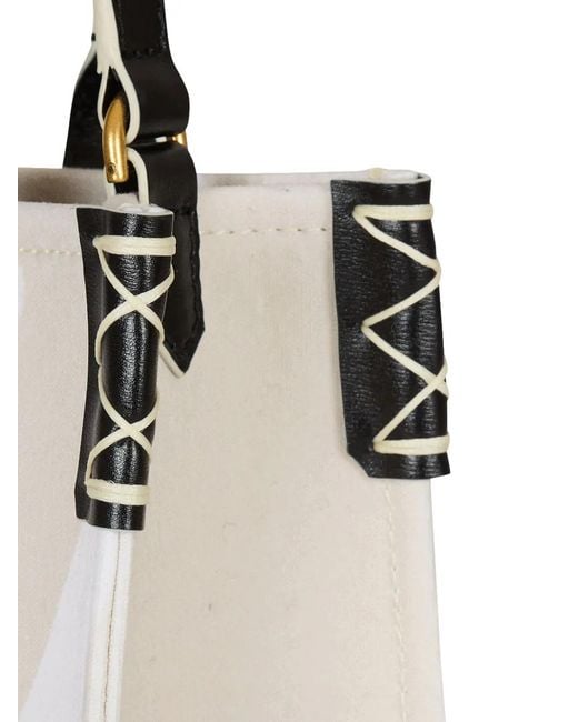 Balmain White Small B-Army Tote Bag