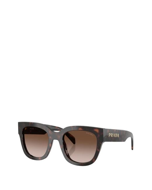 Prada Brown Tortoiseshell-Effect Square-Frame Sunglasses
