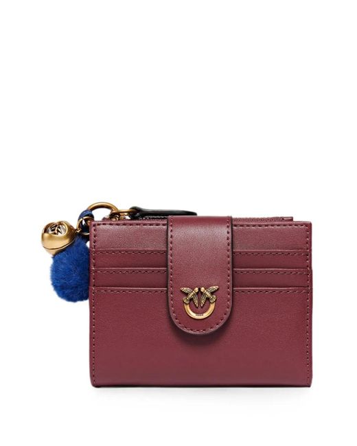 Pinko Purple Love Birds Leather Wallet