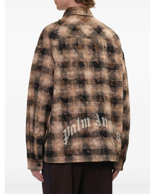 Palm Angels Checkte Hemd in Brown für Herren