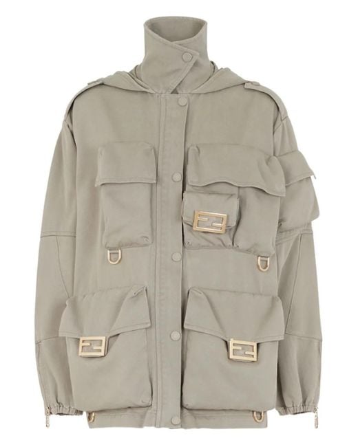 Giacca Con Tasche di Fendi in Gray