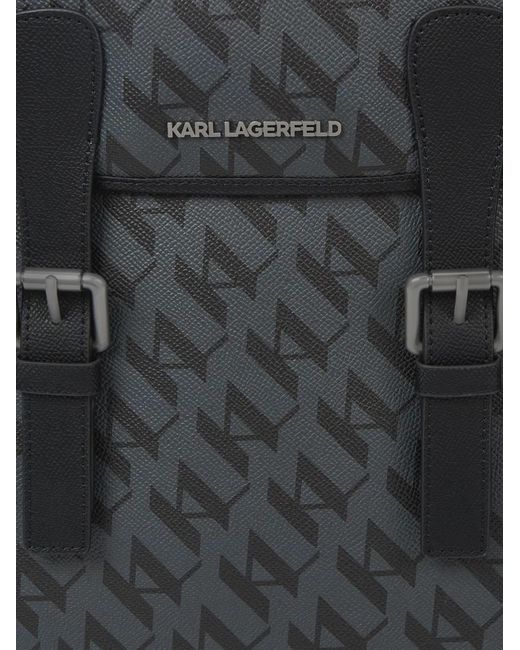 Mochila Ikon Monogram Karl Lagerfeld de hombre de color Black