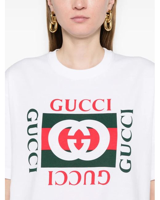 Gucci White Logo Cotton T-shirt
