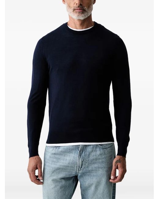 Hackett Blue Long-Sleeve Crew Neck Sweater for men