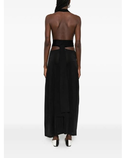 AYA MUSE Black Zirra V-Neck Midi Dress