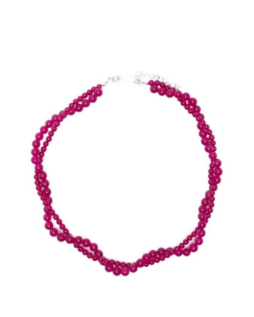 Completedworks Pink Chalcedony-Bead Necklace