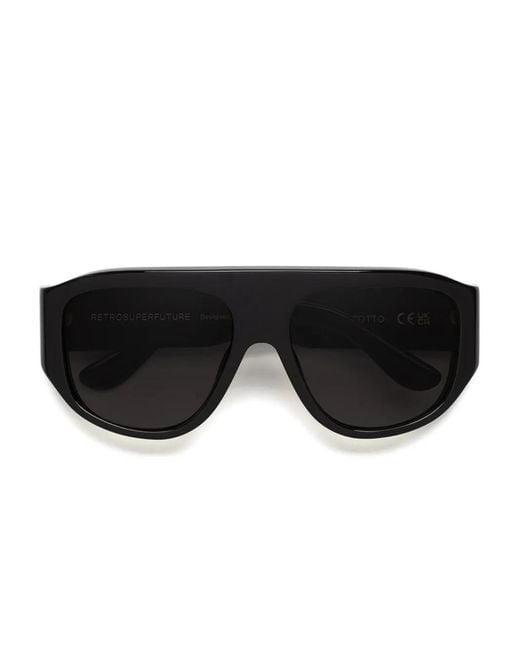 Retrosuperfuture Black Geometric-Frame Sunglasses