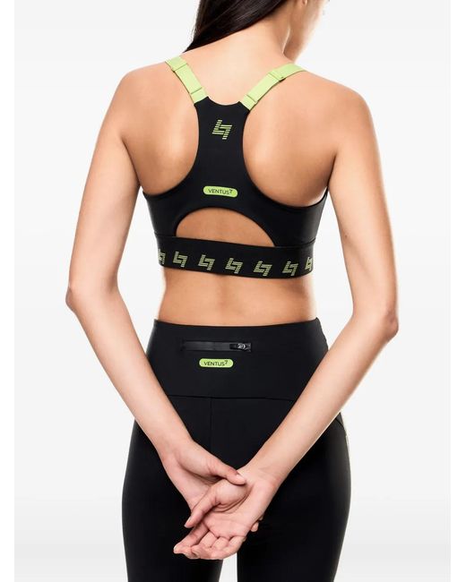 EA7 Black Logo-Detail Leggings