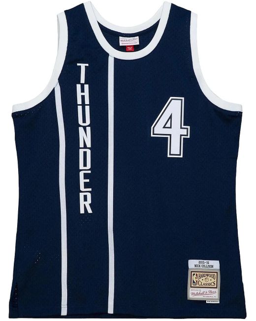 メンズ Mitchell & Ness 2015-2016 Hardwood Classics Nick Collison Oklahoma City Thunder "astros Blue" スウィングマン ジャージ