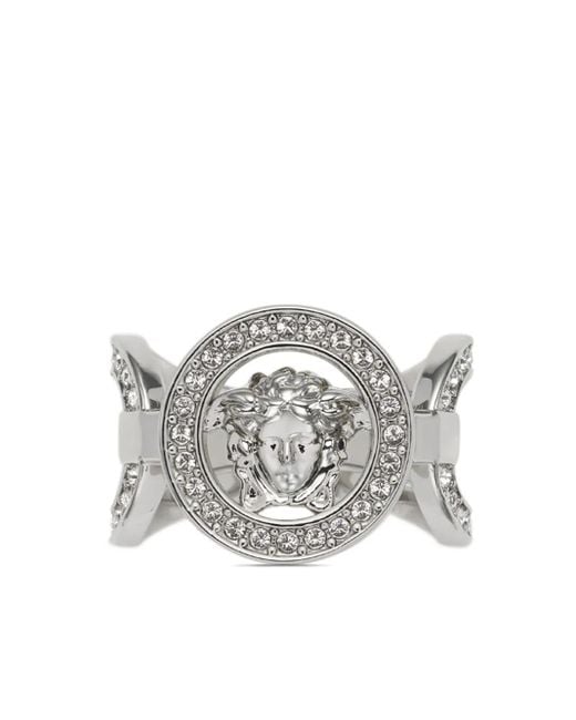 Versace Gray Medusa '95 Crystal-Embellished Ring