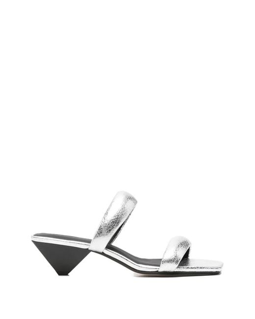JVAM White Cody Square-Toe Sandals