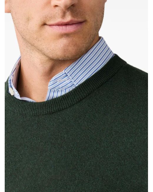 Hackett Green Patch-Detail Crew-Neck Knit for men