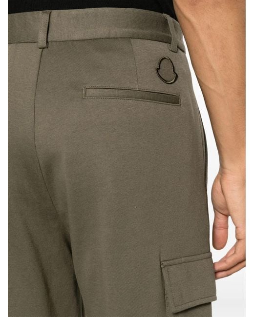Moncler Green High-Waist Tapered Cargo Trousers for men