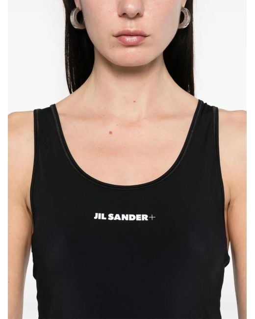 Jil Sander Tanktop Met Logopatch in het Black