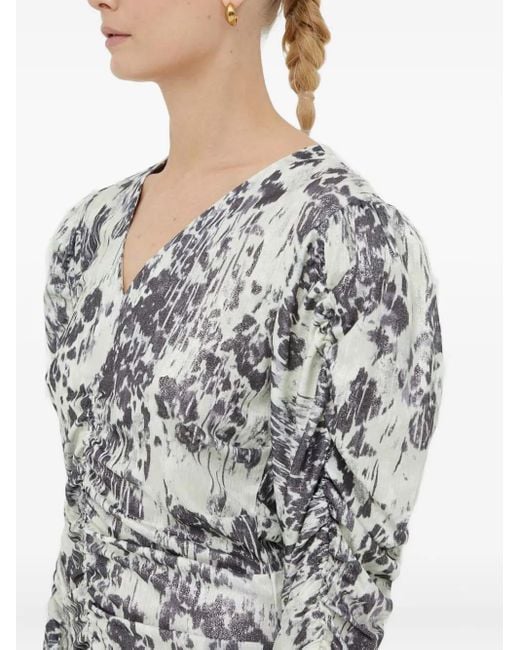 Day Birger et Mikkelsen Gray Ruched Long-Sleeve Dress