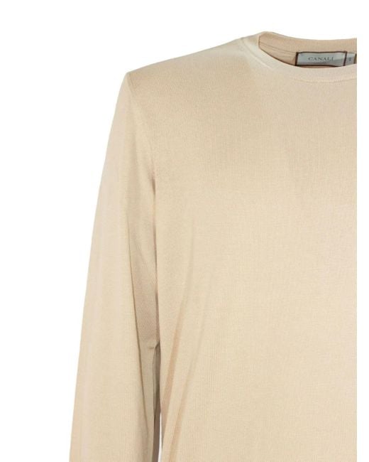 Maglione Girocollo di Canali in Natural da Uomo