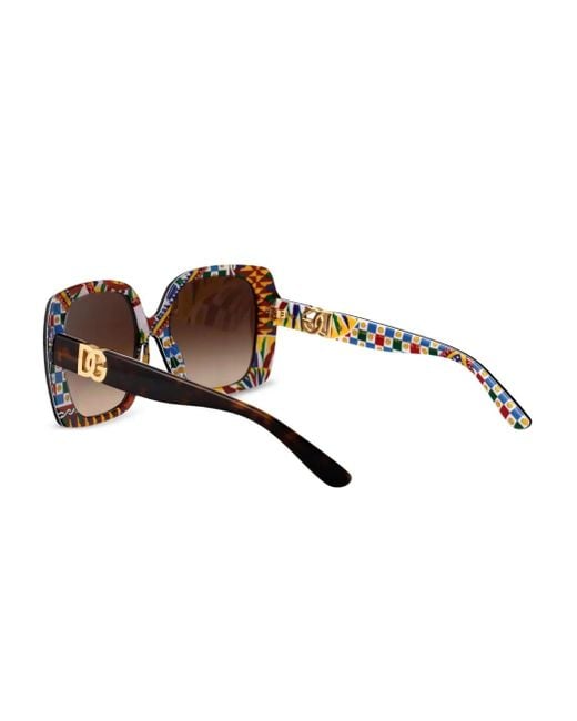 Dolce & Gabbana Zonnebril Met Oversized Montuur in het Brown