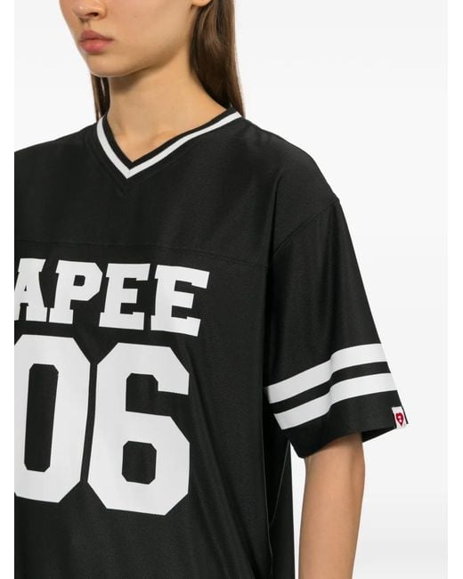 AAPE BY A BATHING AP Black Logo-Print Mesh T-Shirt