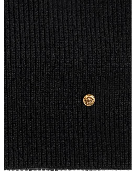 Versace Black Knit Scarf