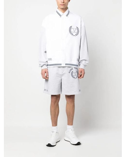 Valentino Garavani White Vlogo Bomber Jacket for men