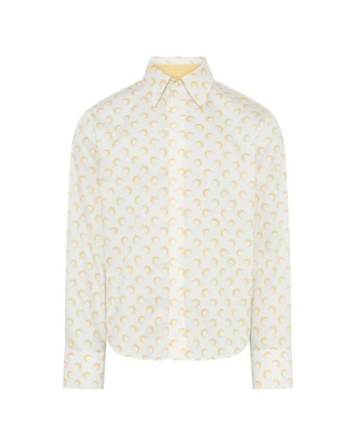 MARINE SERRE White Chemise Imprimée for men