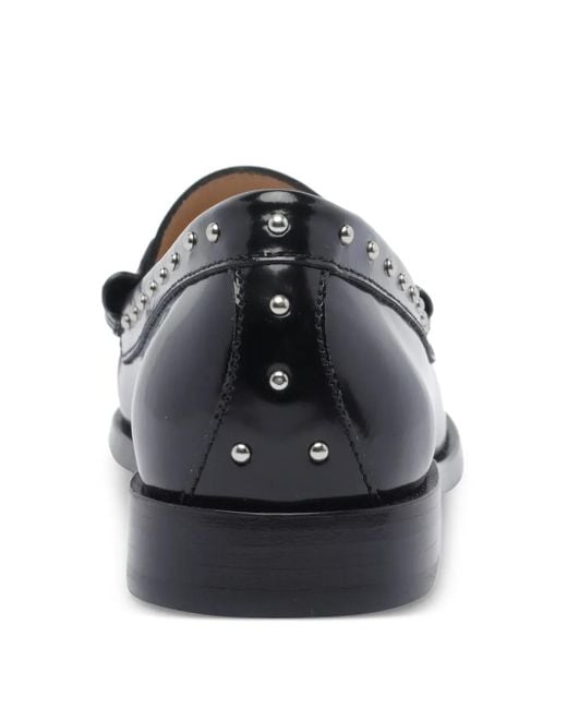 Stuart Weitzman Black Tassel Stud Loafers