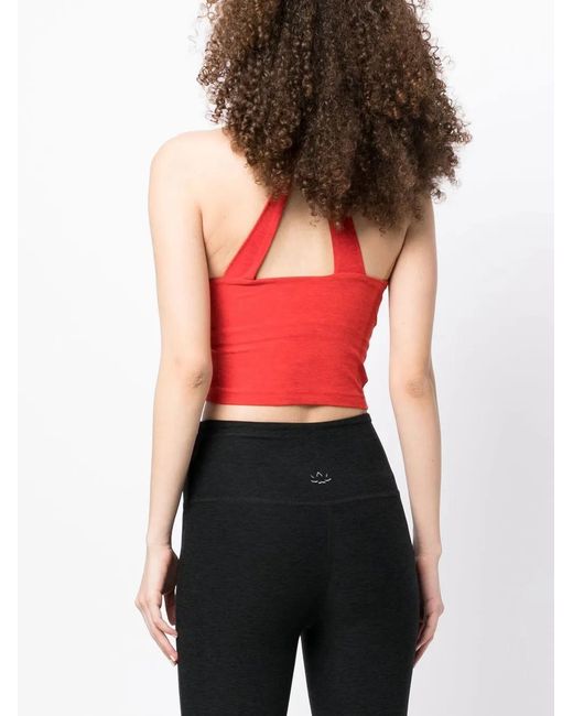 Beyond Yoga Red Spacedye Racerback Cropped Tank Top