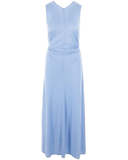 Bottega Veneta Blue Drapiertes Kleid mit Cut-Out