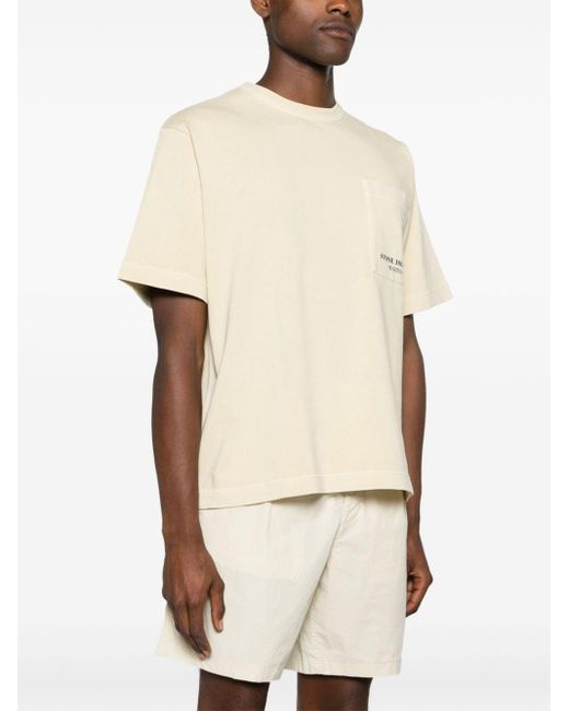 T-shirt en coton à rayures Stone Island pour homme en coloris White