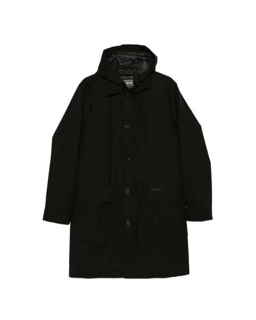 Mackage Black Mathias Hooded Raincoat for men