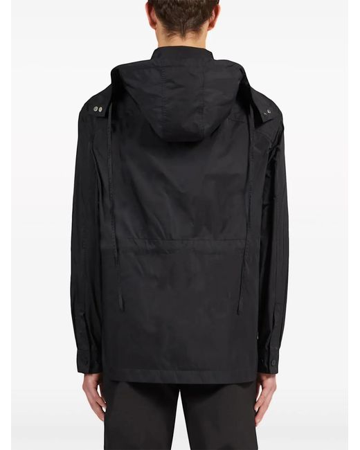 Ferragamo Blue Gancini-Plaque Hooded Jacket for men