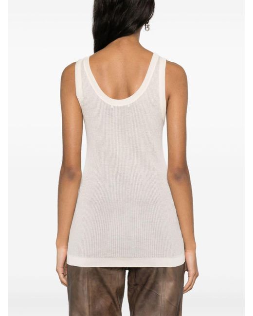Lemaire White Ribbed Tank Top