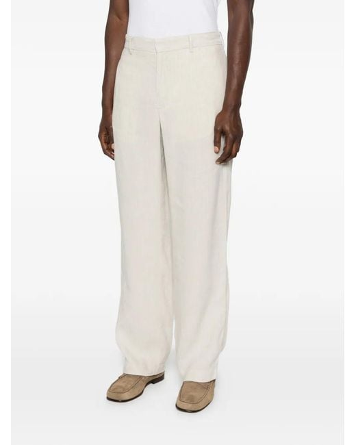 Barena White Herringbone Trousers for men