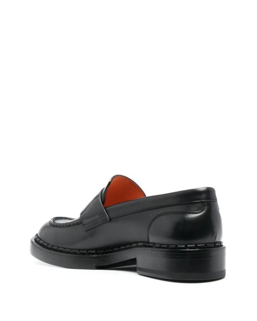 Santoni Black Loafers