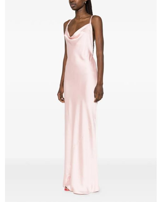 Norma Kamali Pink Cross-Back Maxi Dress